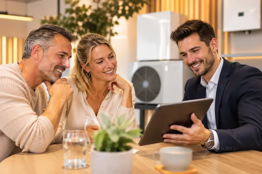 Vertriebsgespräch mit Kunden im Showroom